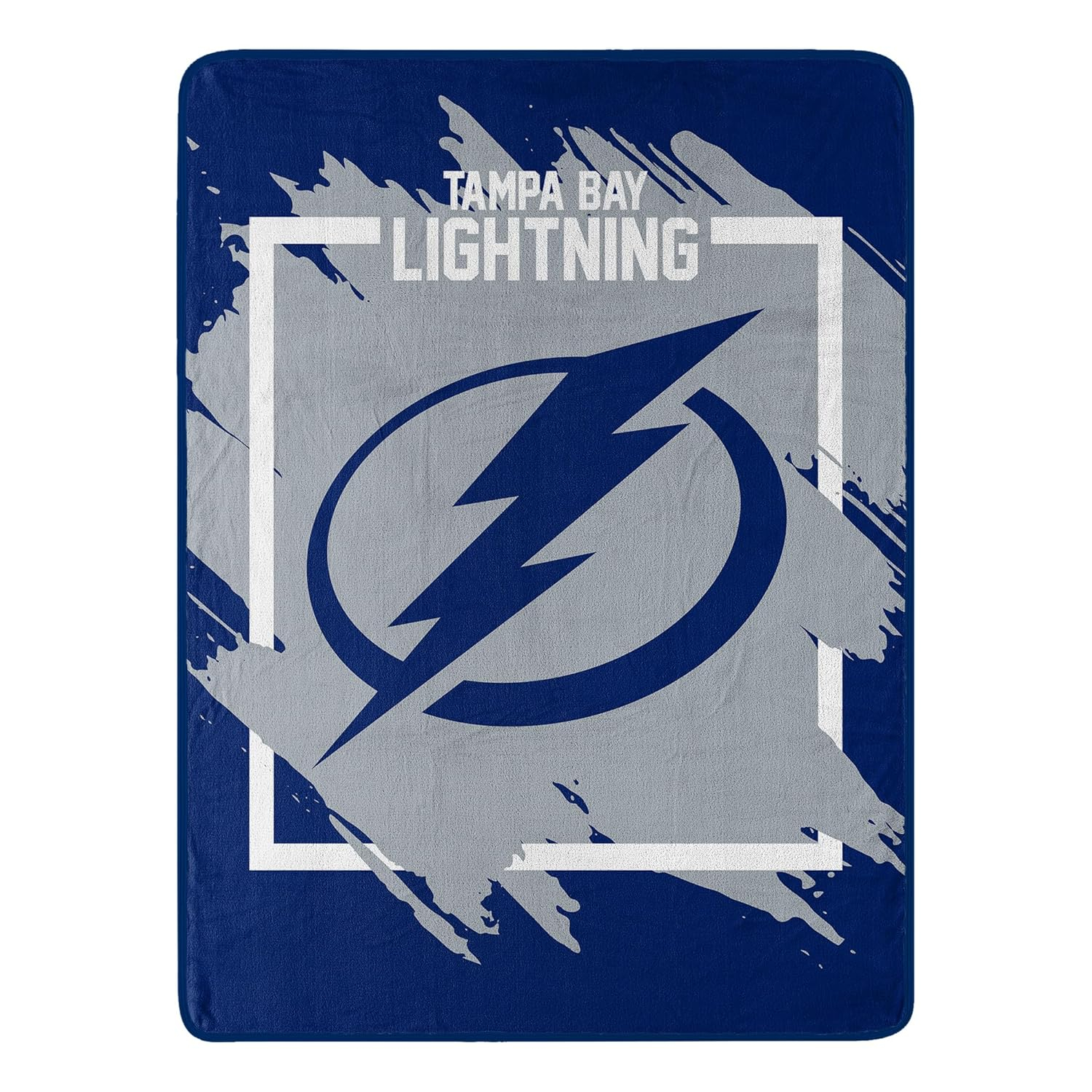 Tampa Bay Lightning Blue and Gray Micro Raschel Throw Blanket