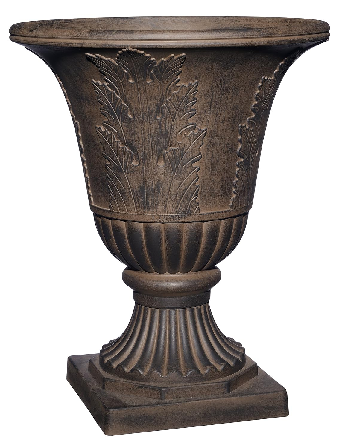 Classic Home & Garden Exquisite Oakmont Resin Urn Planter - Timeless Plant Urn for Floral Displays (21" Onyx)