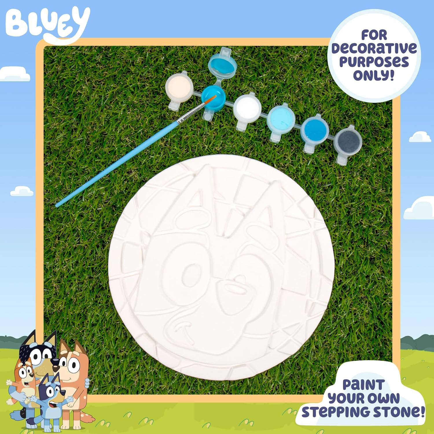 Bluey Ceramic Stepping Stone Painting Kit for Kids