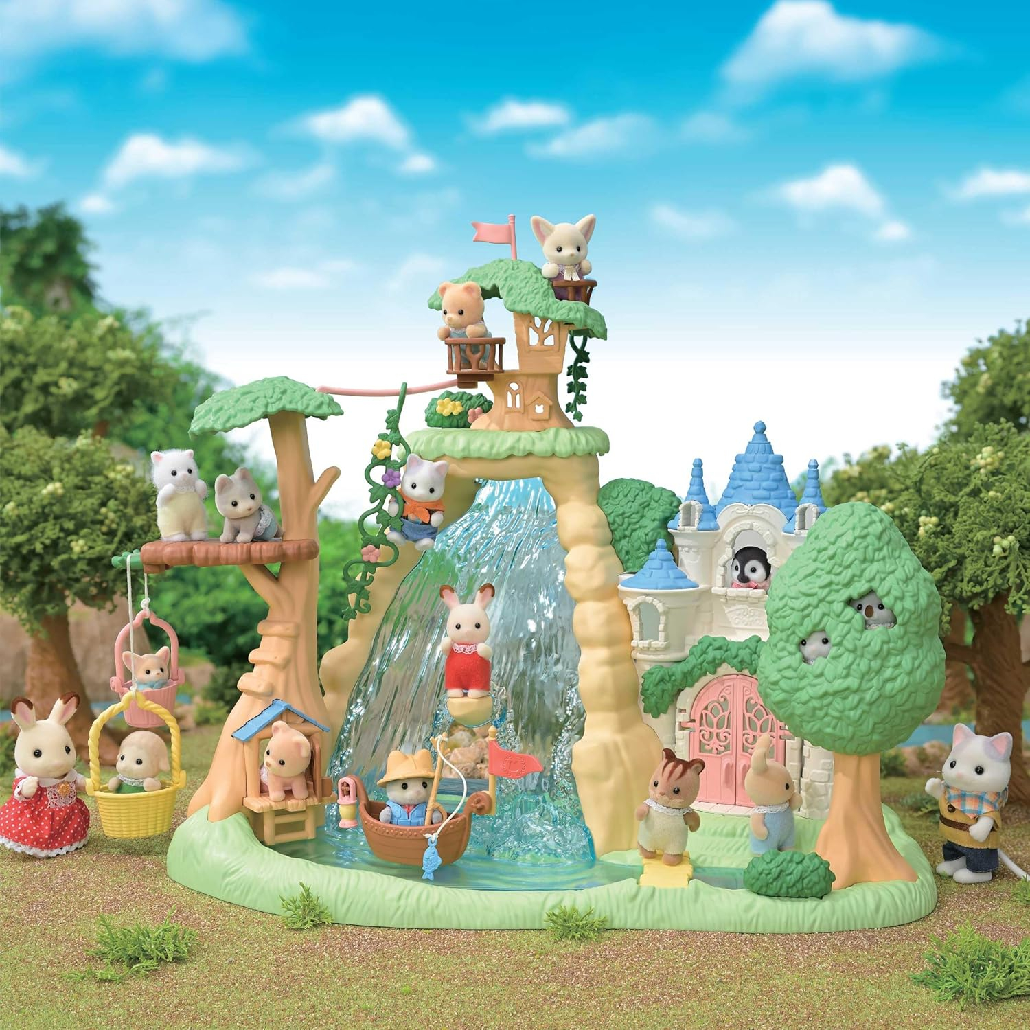 Calico Critters Secret Forest Falls, Dollhouse Playset with Figure and Accessories