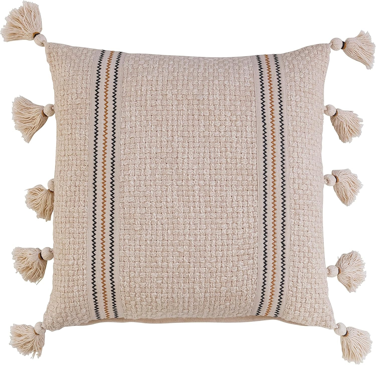 Creative Co-Op Striped Linen Throw Pillow
