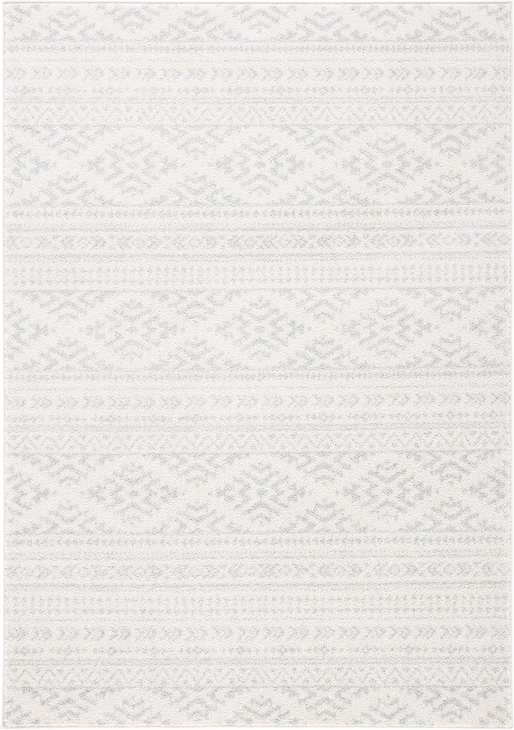 SAFAVIEH Tulum Lakisha Distressed Southwestern Area Rug, 10' x 13', Ivory/Light Grey