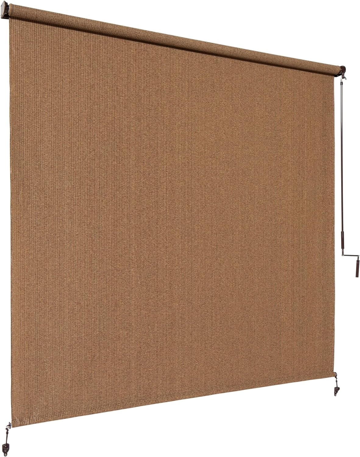 Walnut Cordless UV Blocking Fade Resistant Fabric Exterior Roller Shade 120 in. W x 96 in. L