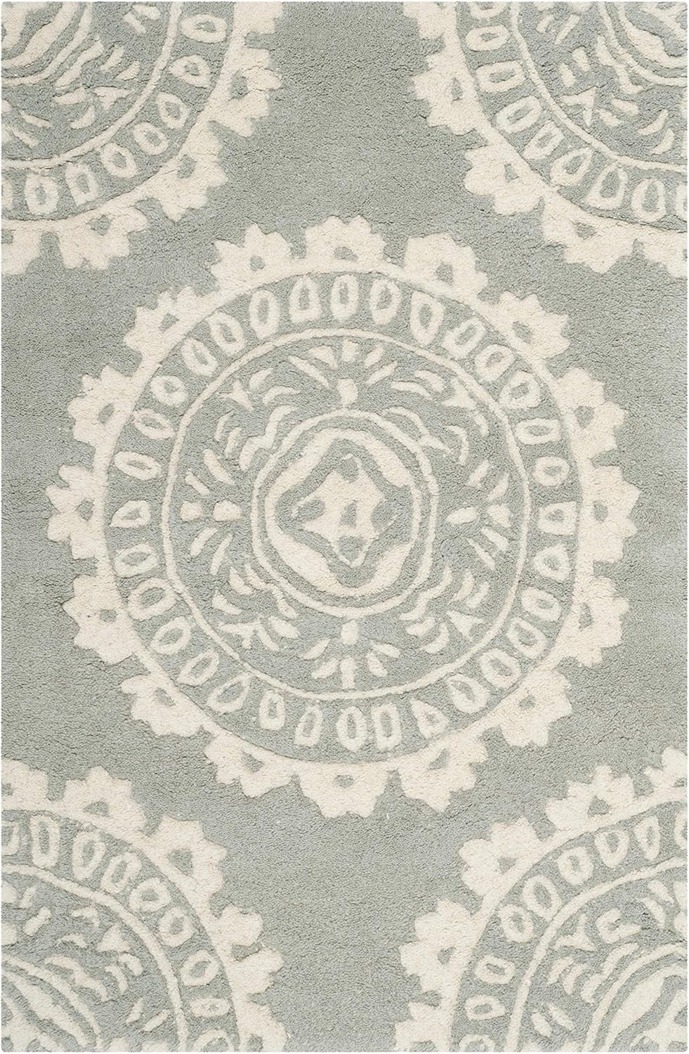 Gray Hand-Tufted Wool Rectangular Area Rug