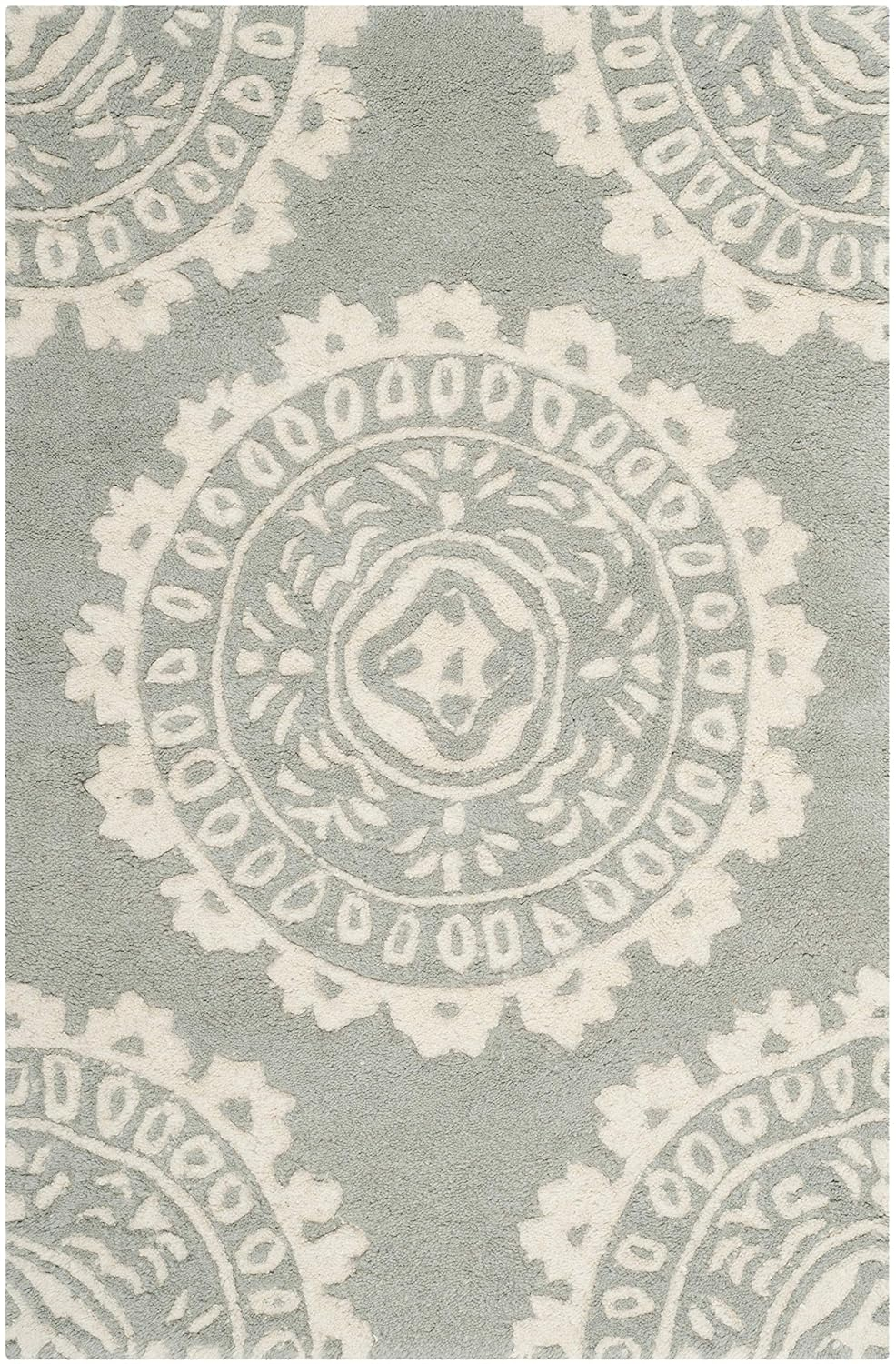 Gray Hand-Tufted Wool Rectangular Area Rug