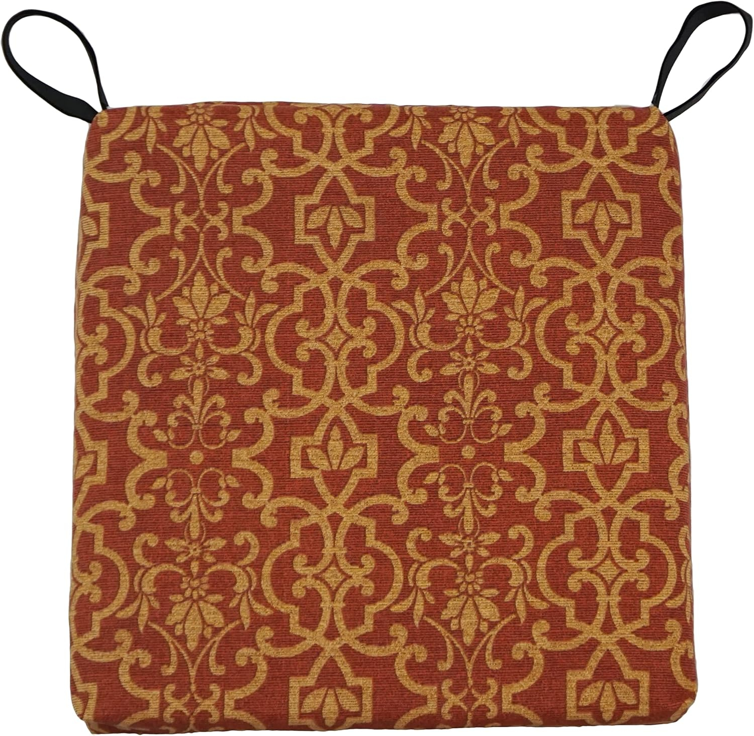 Vanya Paprika 16" Square Polyester Outdoor Chair Cushions, Set of 4