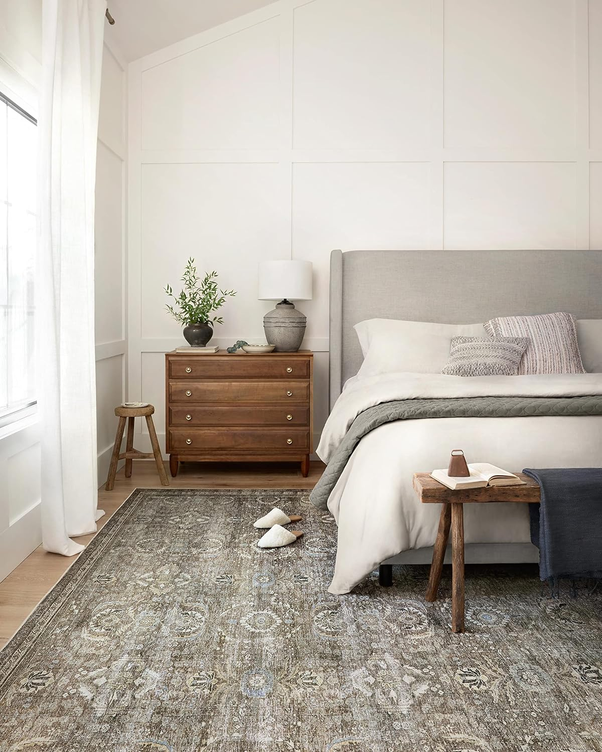 Layla Antique Moss Rectangular Polyester Area Rug