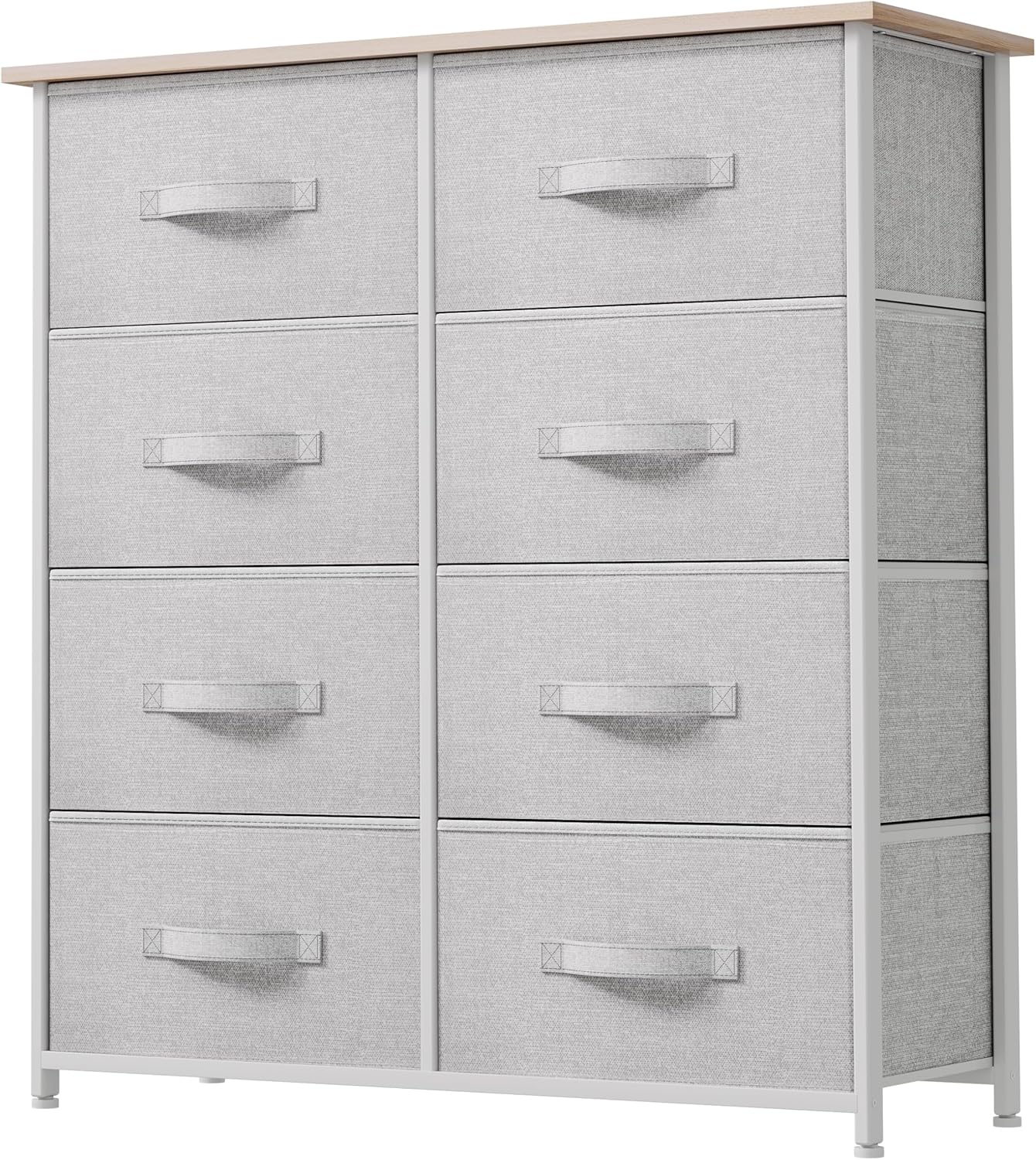 YITAHOME 8 Drawer Dresser - Fabric Storage Tower, Organizer Unit for Bedroom, Living Room & Closets - Sturdy Steel Frame, Easy Pull Fabric Bins & Wooden Top
