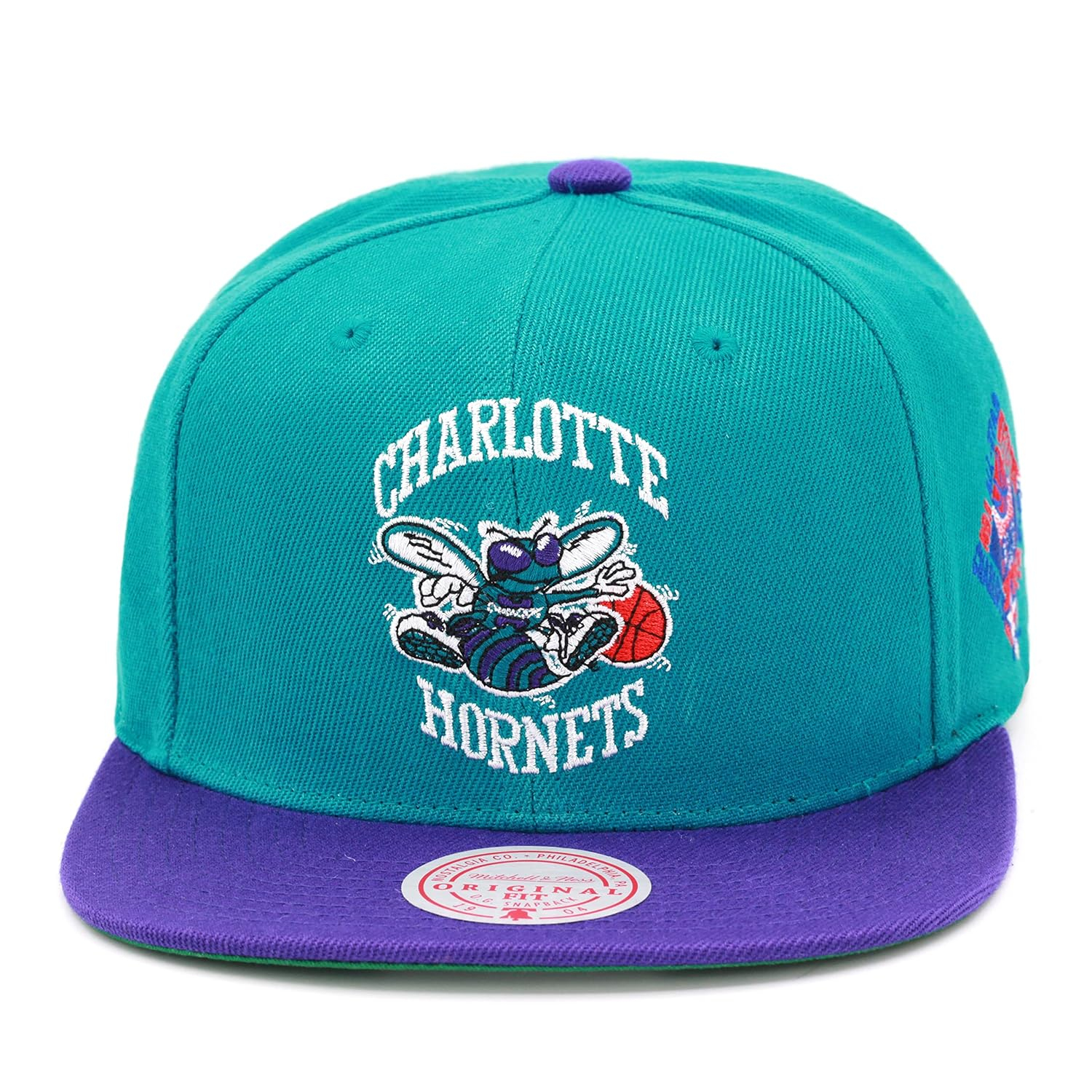 Mitchell & Ness Charlotte Hornets All Star Color Snapback Hat Adjustable Cap HWC - Teal/Purple