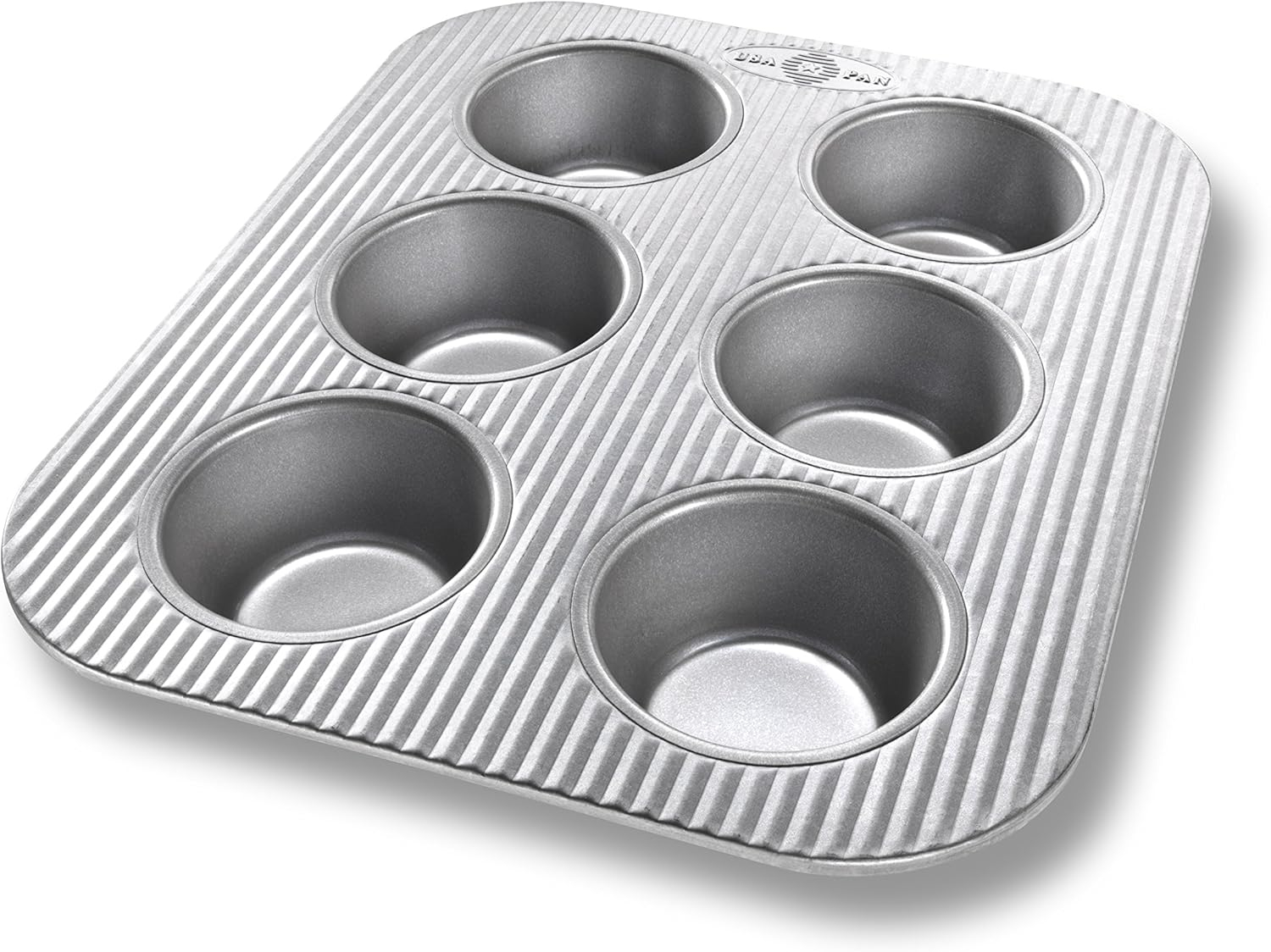 USA Pan 6-Cup Muffin Pan, Nonstick, Aluminized Steel, 1.375-inch per cup