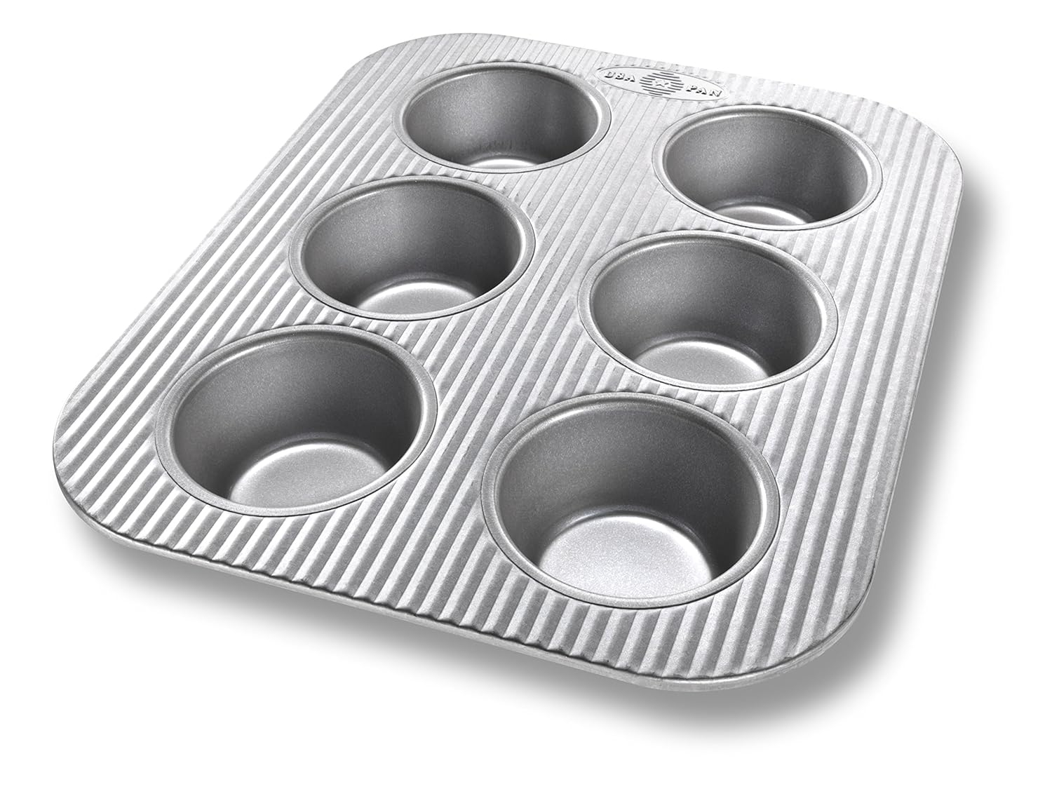 USA Pan 6-Cup Muffin Pan, Nonstick, Aluminized Steel, 1.375-inch per cup