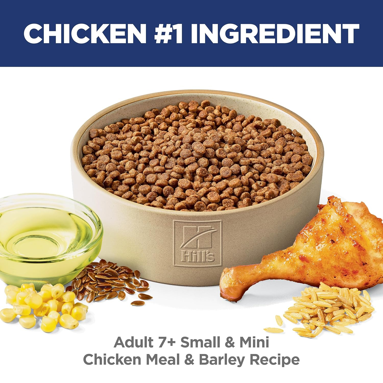 Hill's Science Diet Small & Mini Chicken, Barley & Rice Dry Dog Food for 7+ Senior Dogs, 4.5lb Bag