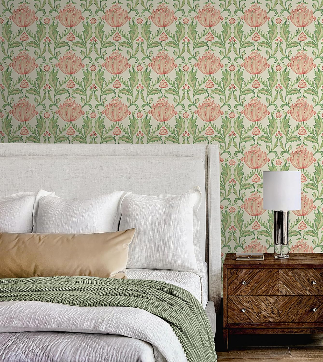 Surface Style - Peel and Stick Wallpaper, Floral Wallpaper for Bedroom, Powder Room, Kitchen, Self Adhesive, Vinyl, 30.75 Sq Ft Coverage (Charmed Beauty Collection, Spring)