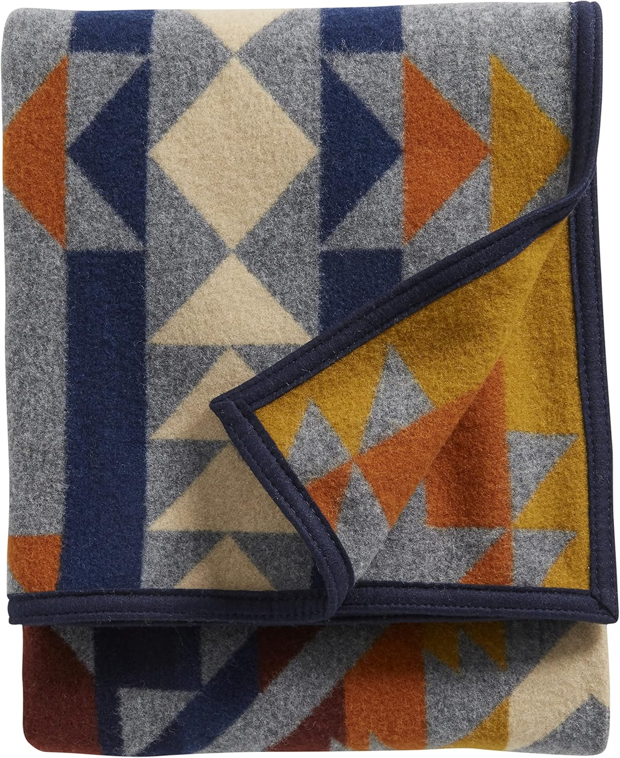 Smith Rock Grey Mix Wool Jacquard Throw Blanket