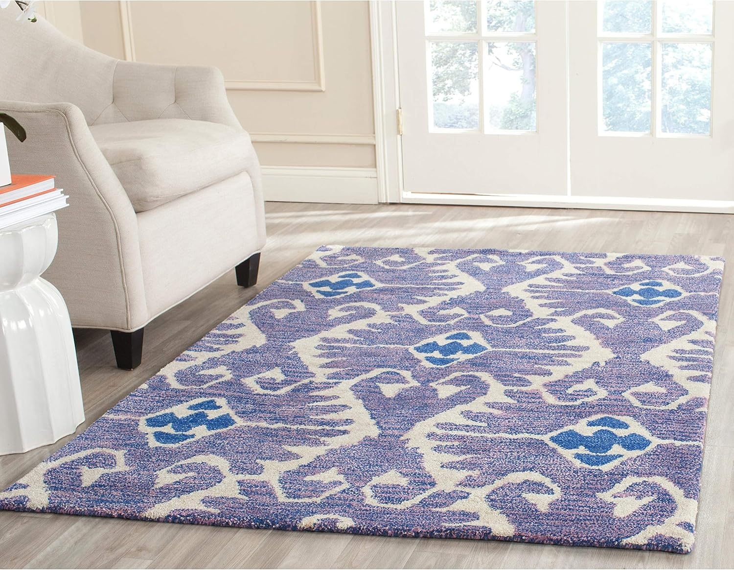 SAFAVIEH Wyndham Dzvonko Southwestern Wool Area Rug, Lavender/Ivory, 2' x 3'