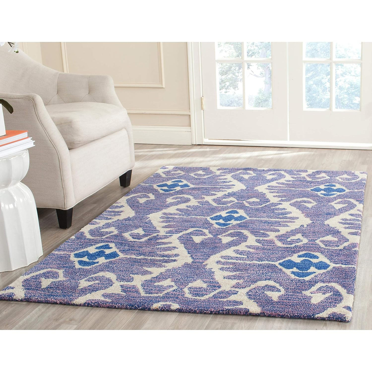 SAFAVIEH Wyndham Dzvonko Southwestern Wool Area Rug, Lavender/Ivory, 2' x 3'