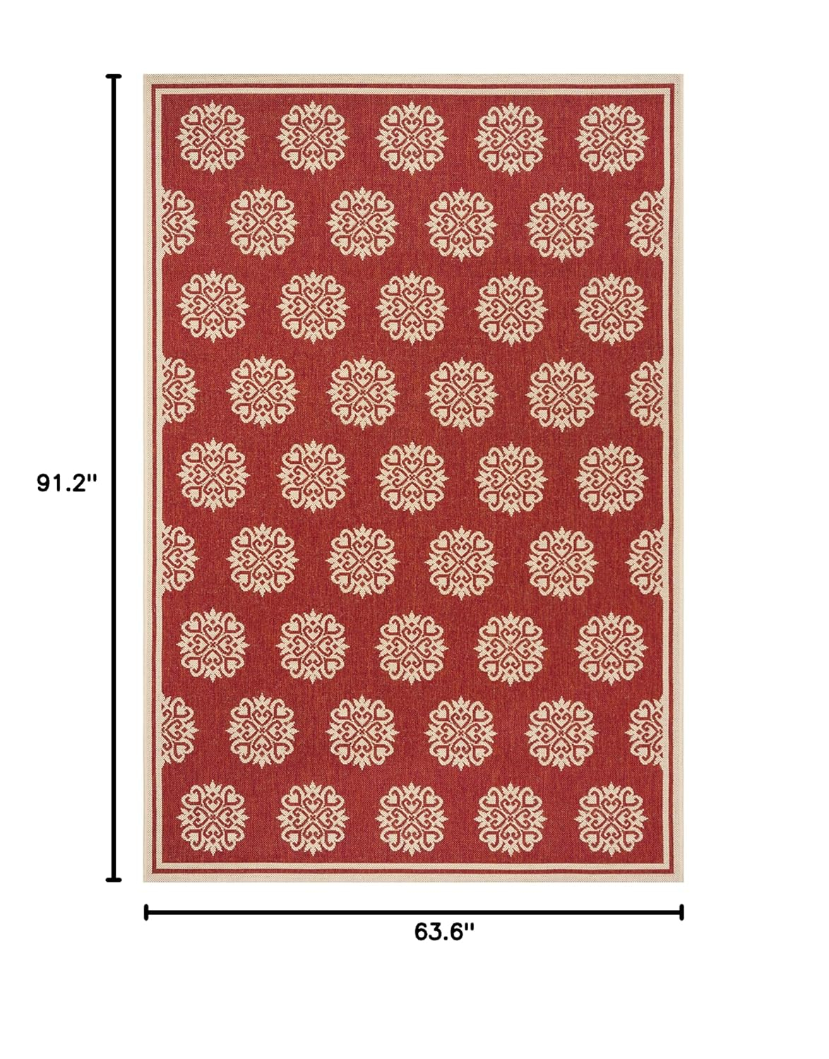 SAFAVIEH Linden Cheshunt Floral Area Rug, Red/Cream, 5'1" x 7'6"