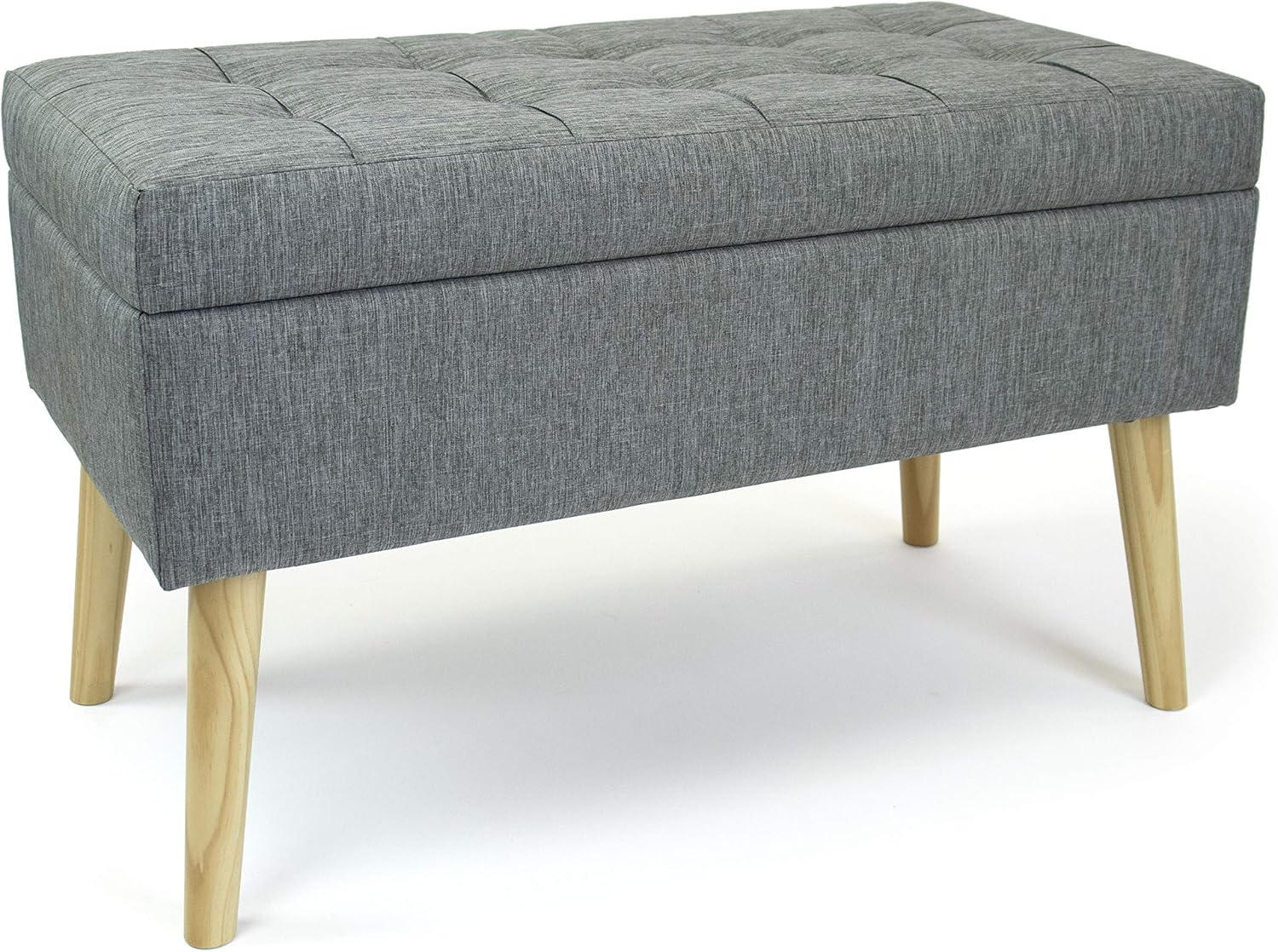 Humble Crew Brooklyn Tufted & Storage Bench, Gray
