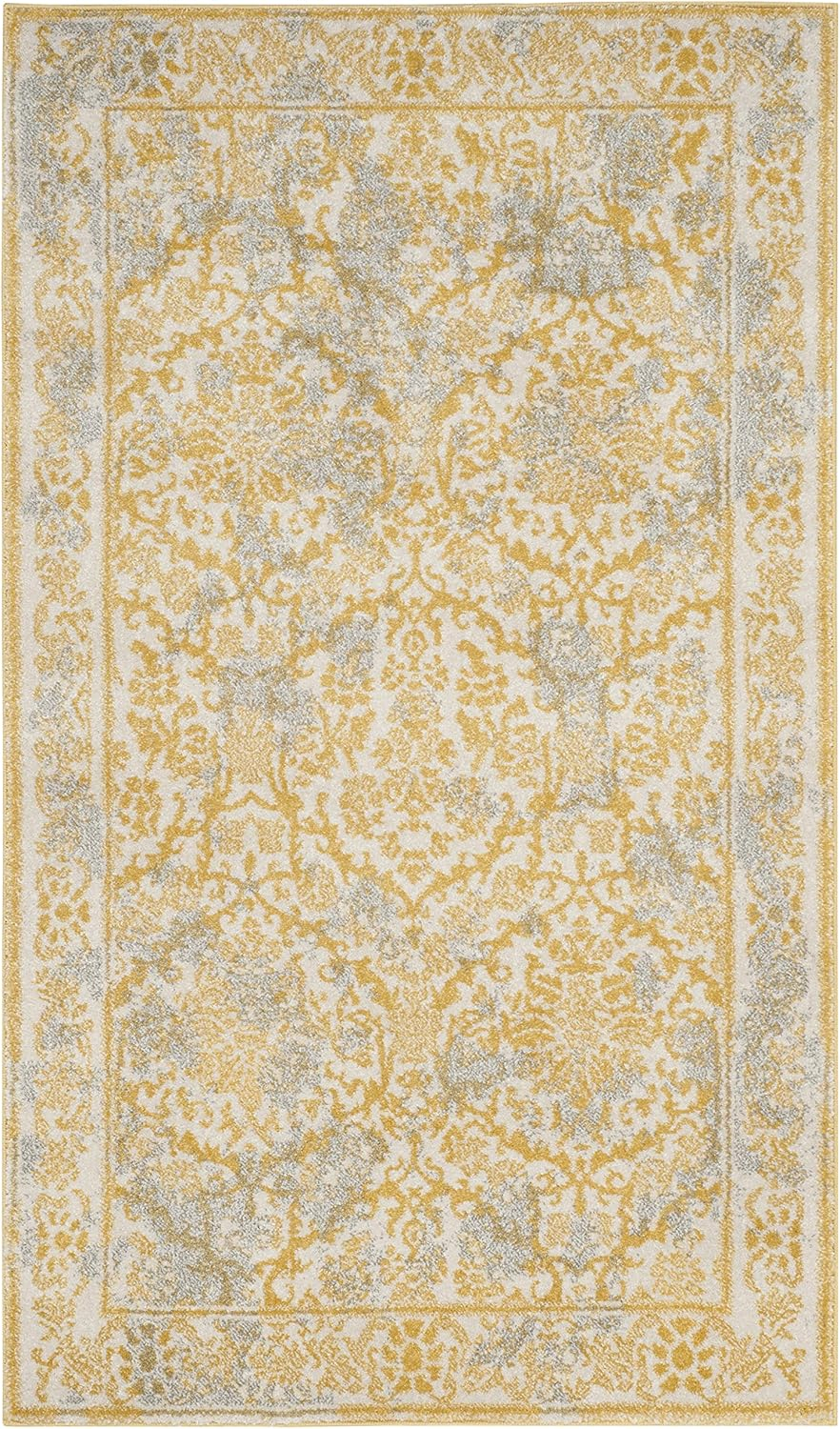 SAFAVIEH Evoke Lorna Bordered Area Rug, Ivory/Gold, 3' x 5'