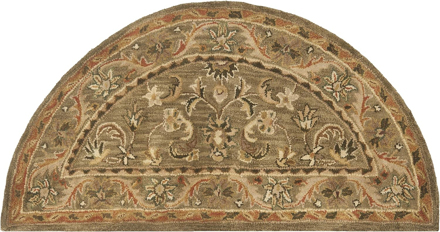 SAFAVIEH Antiquity Carmella Oriental Wool Area Rug, Green/Gold, 2'6" x 5' Half Moon
