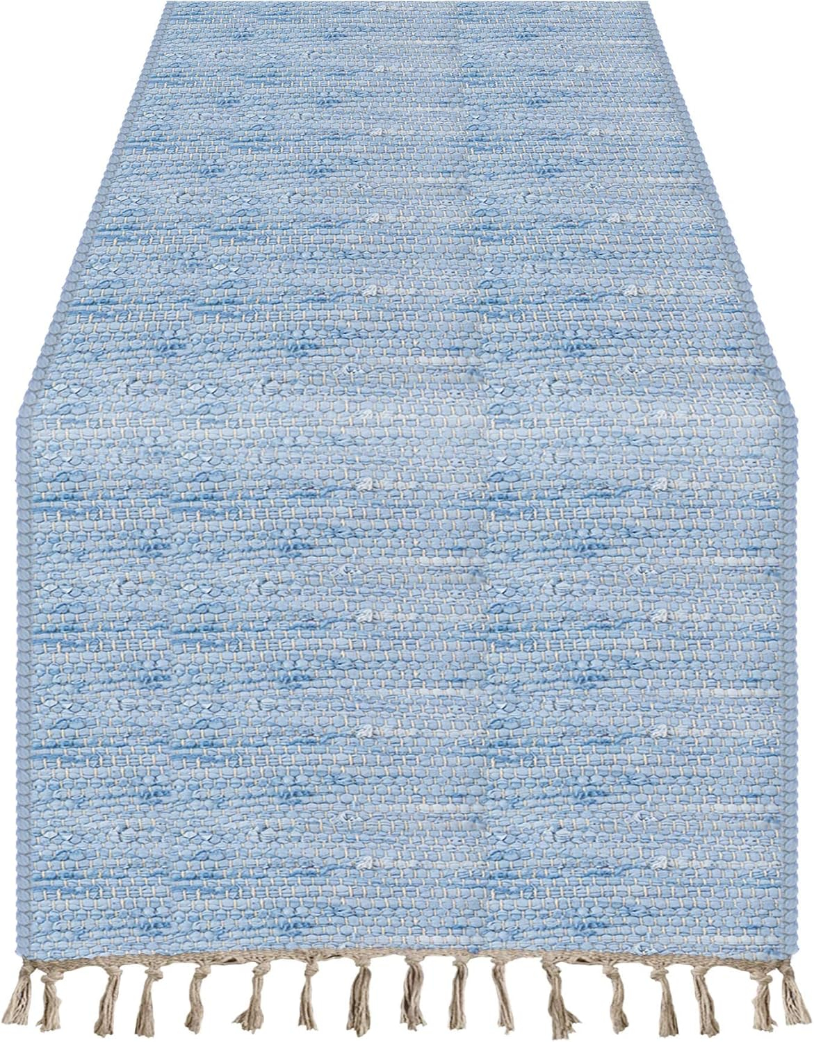 Saro Lifestyle Striped Chindi Table Runner