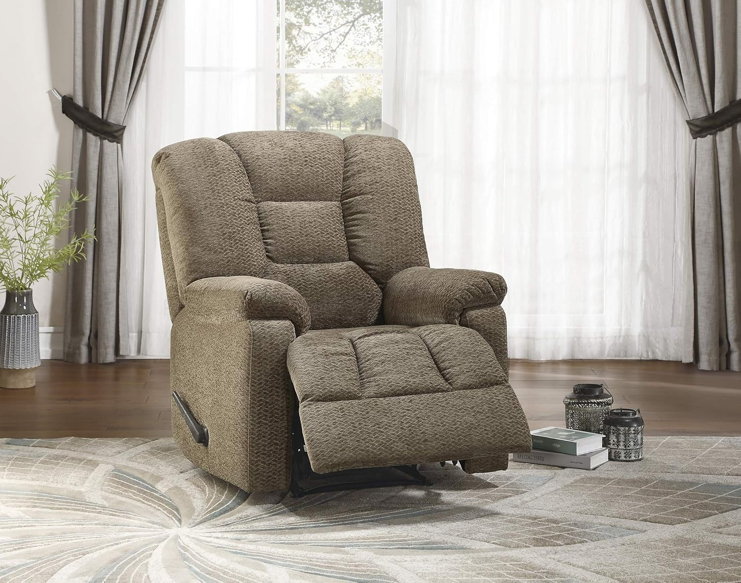 Lexicon Kaylene Chenille Recliner in Brown