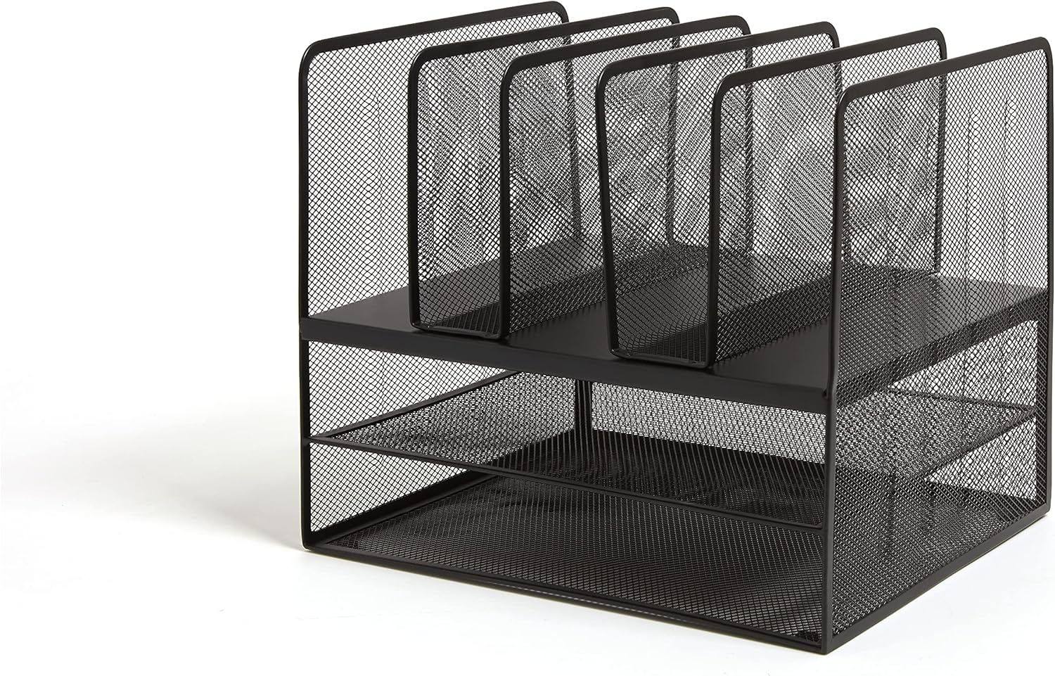 TRU RED 7 Compartment Wire Mesh File Organizer Matte Bk TR57537-CC