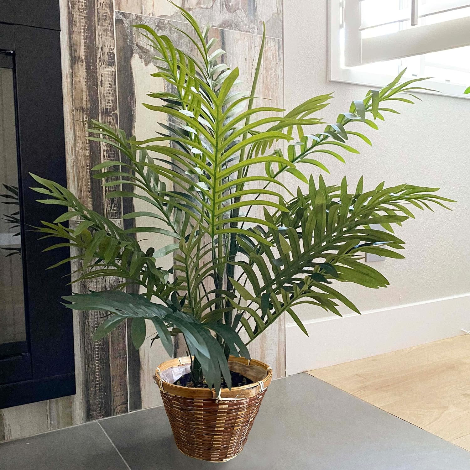 Admired by Nature  Admired By Nature  Artificial Paradise Palm Tree Plant in Woven Basket, 3'L, Green