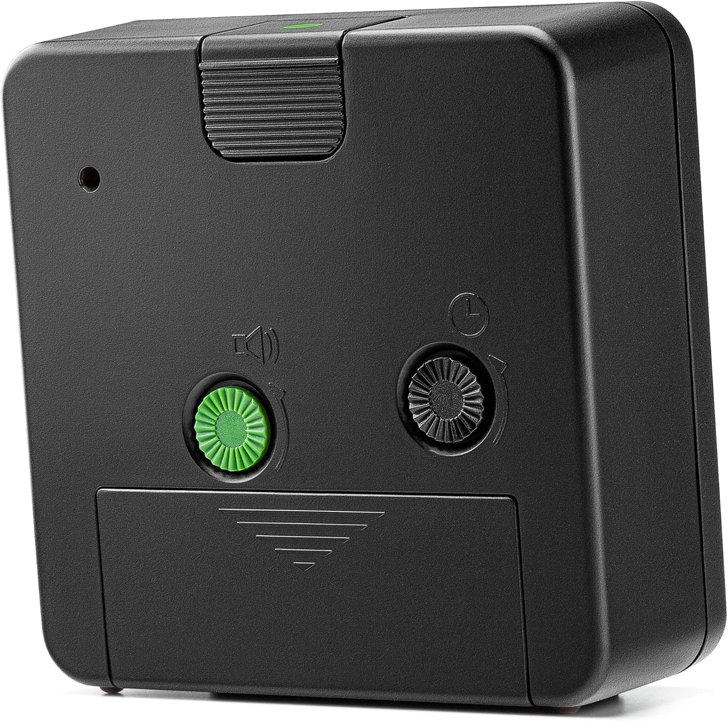 Braun Classic Analogue Alarm Clock with Snooze and Light, Quiet Quartz Sweeping Movement, Crescendo Beep Alarm in Black and White, Model BC03BW.