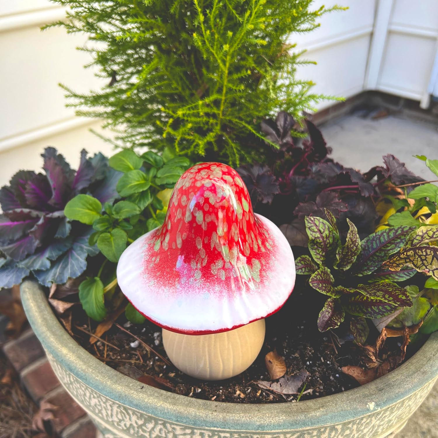Bosmere BOSW131 4 x 6 in. Ceramic Mushroom, Red