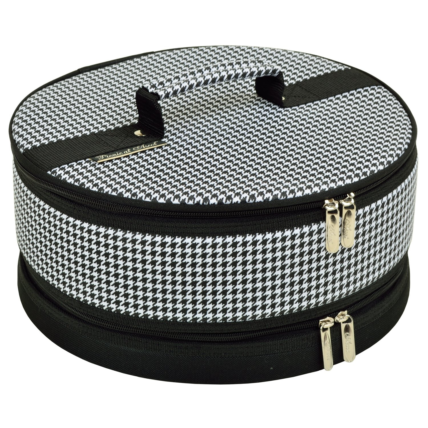 Picnic at Ascot Pie and Cake Carrier 12" Diameter - Houndstooth