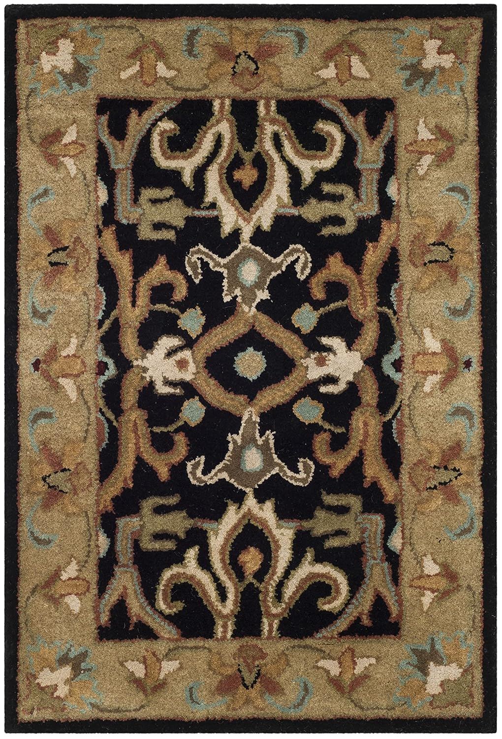 SAFAVIEH Heritage Oslo Traditional Wool Area Rug, Charcoal/Beige, 2' x 3'