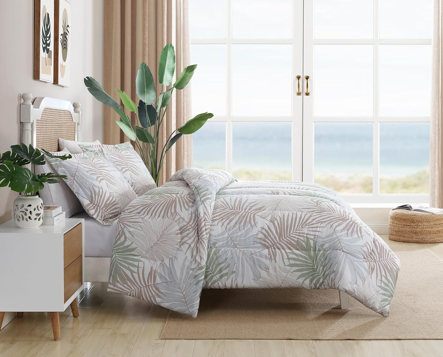Caribbean Joe  3PC Comforter Set Full - Queen - Sunrise Palm