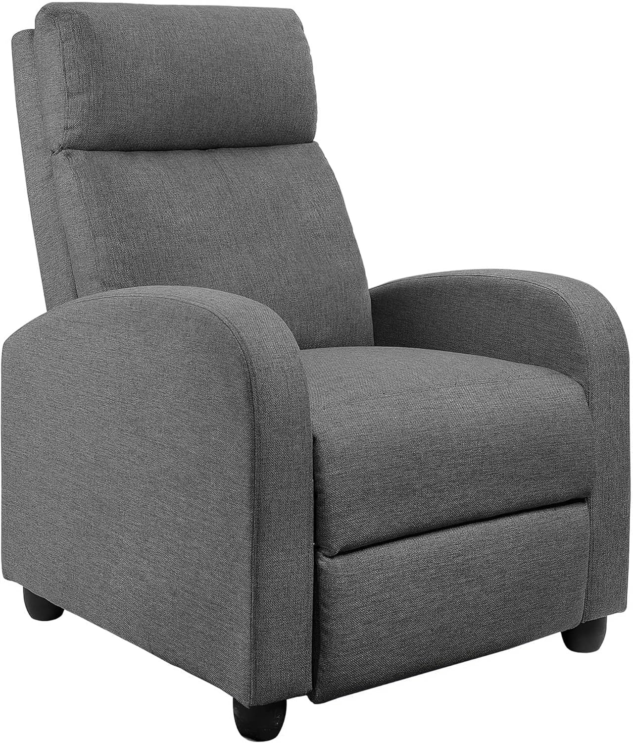 Aurora Grey Metal Frame Recliner with Thick Padding