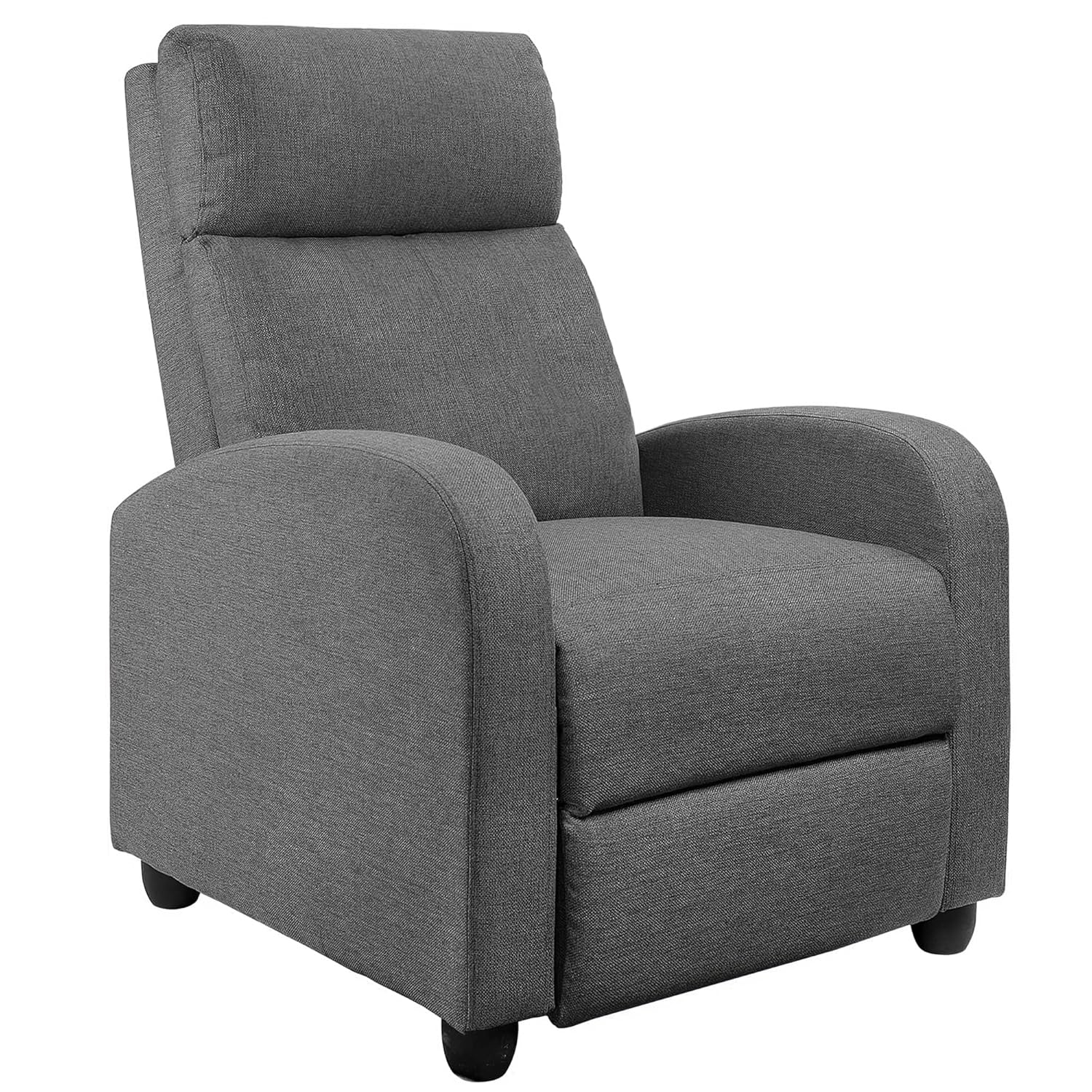 Aurora Grey Metal Frame Recliner with Thick Padding