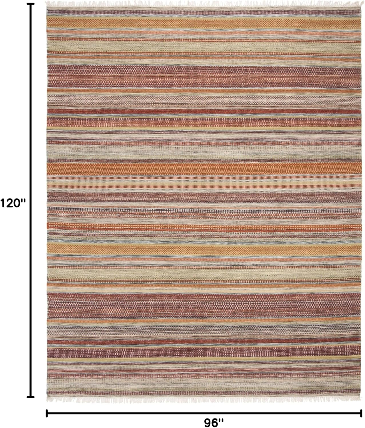 SAFAVIEH Striped Kilim Ethel Wool Area Rug, Beige, 8' x 10'