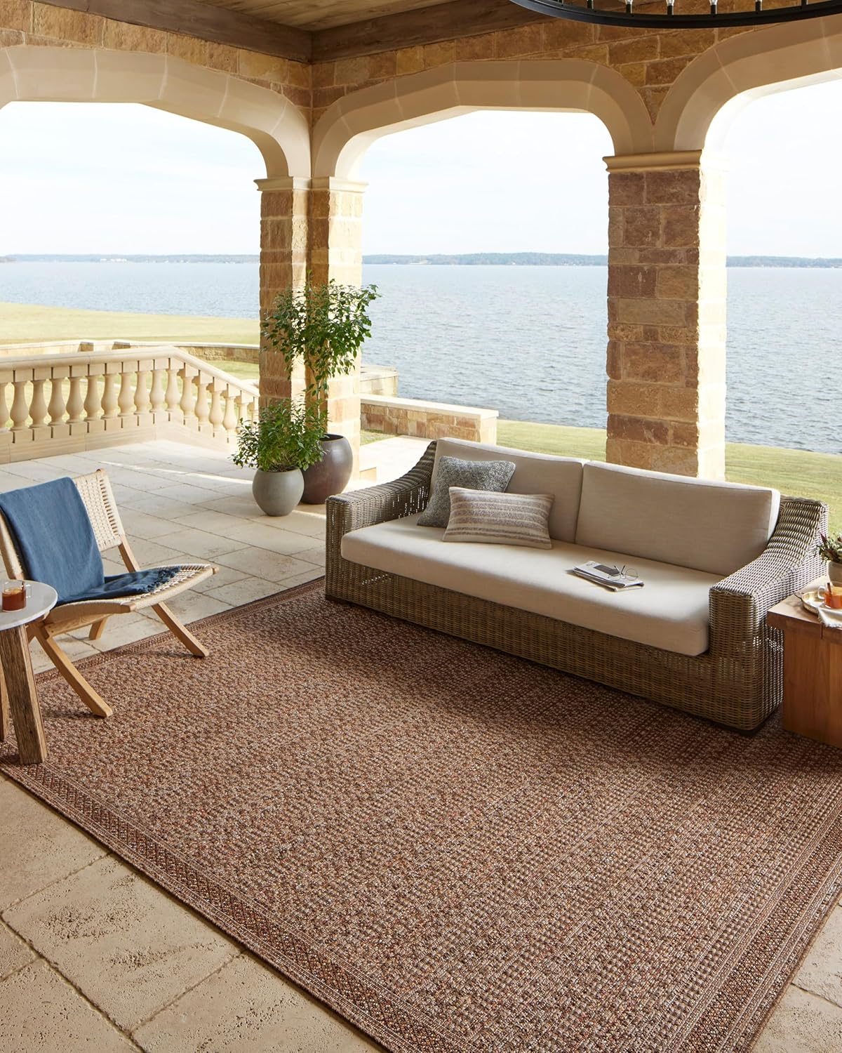 Merrick Natural Fiesta Geometric 3'-9" x 5'-9" Synthetic Rug