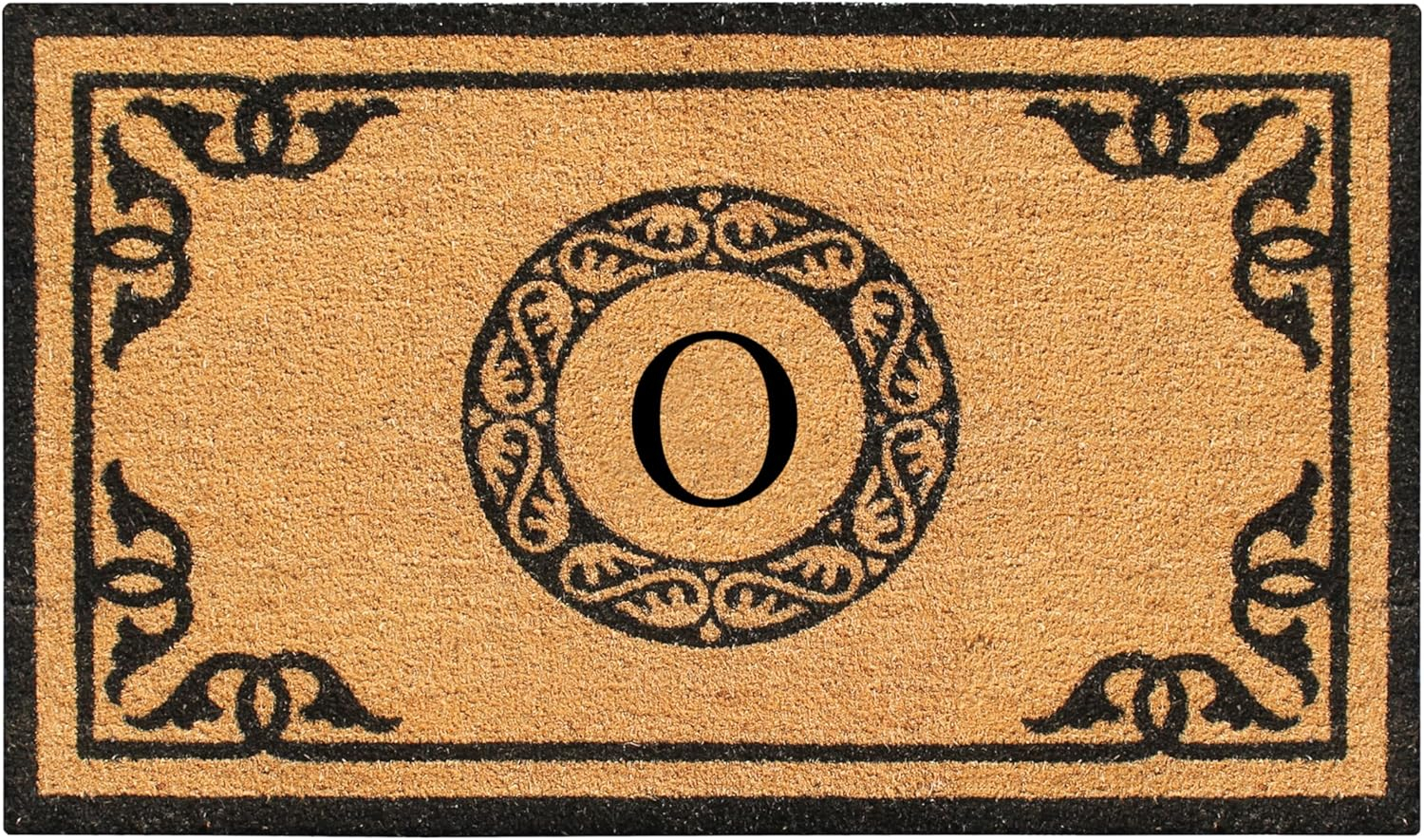 A1HC First Impression Hand Crafted by Artisans Geneva Monogrammed Entry Doormat, 24"X39" O