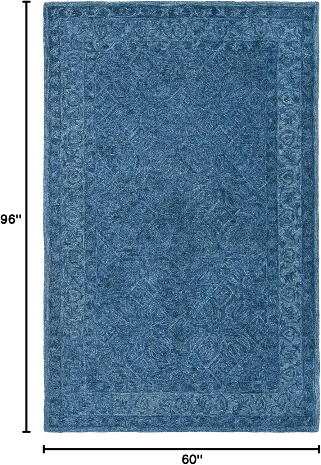 SAFAVIEH Dip Dye Felicia Floral Bordered Area Rug, Navy Blue, 5' x 8'