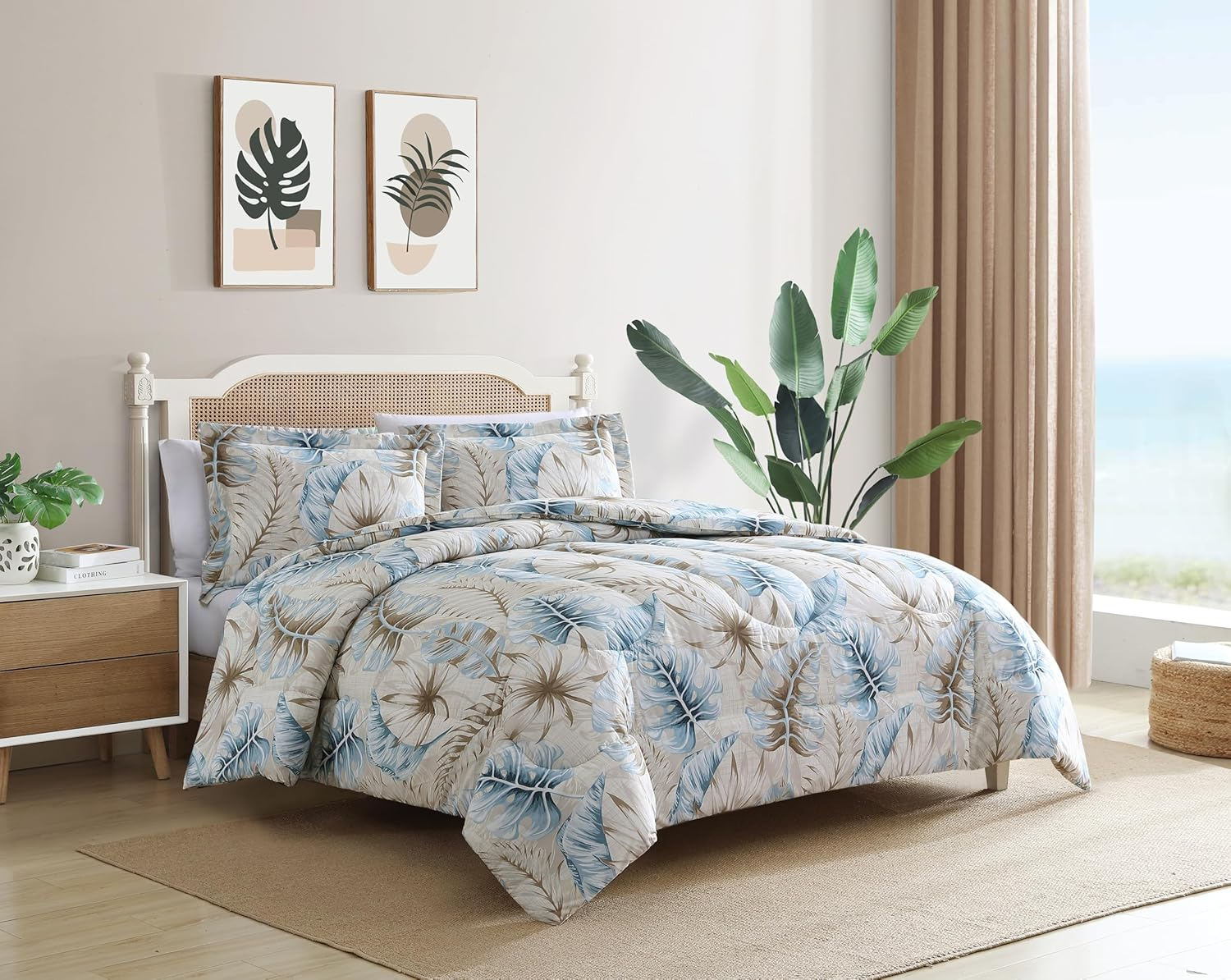 Caribbean Joe  3PC Comforter Set Full - Queen - Dancing Palms