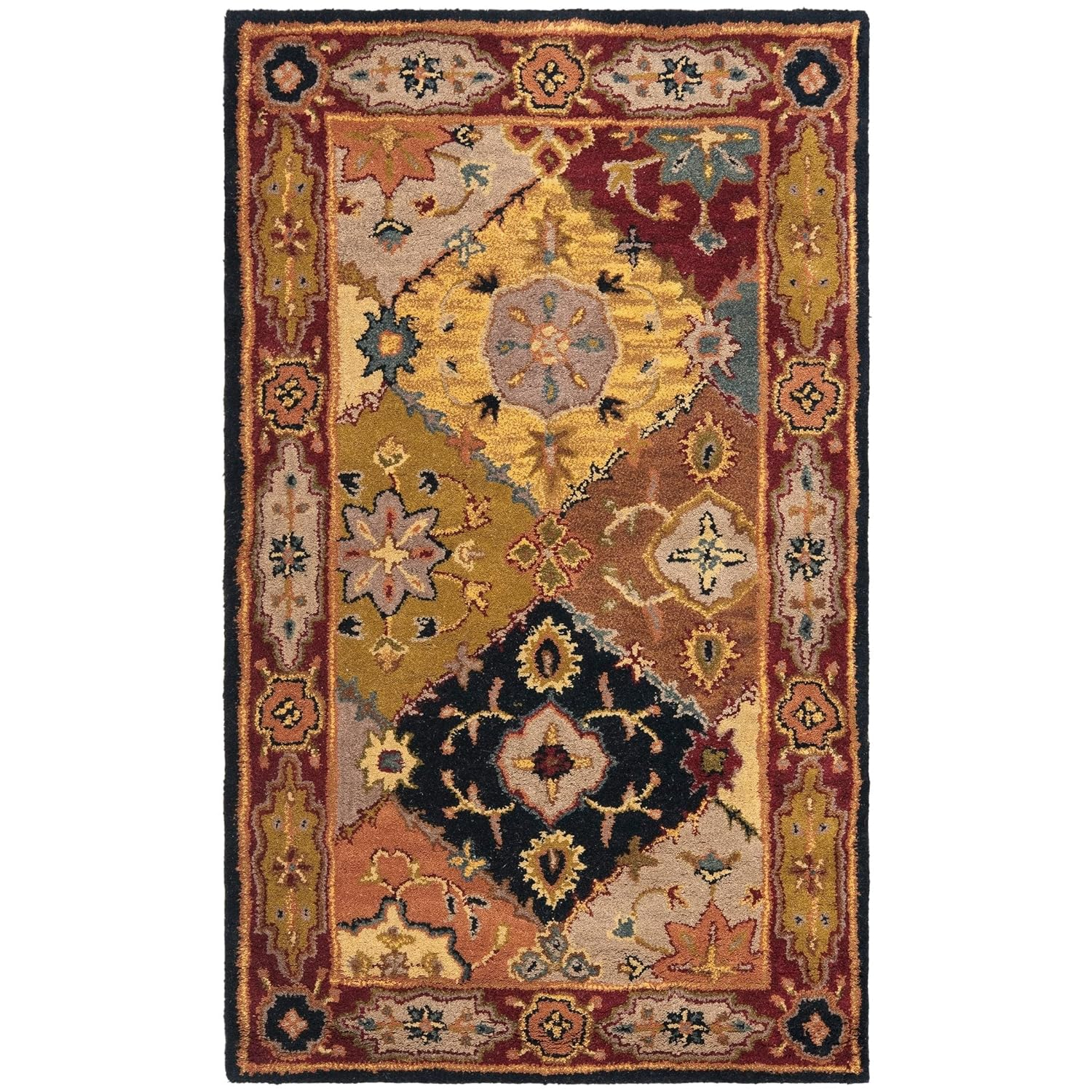 SAFAVIEH Heritage Regius Traditional Wool Area Rug, Multi/Red, 12' x 15'