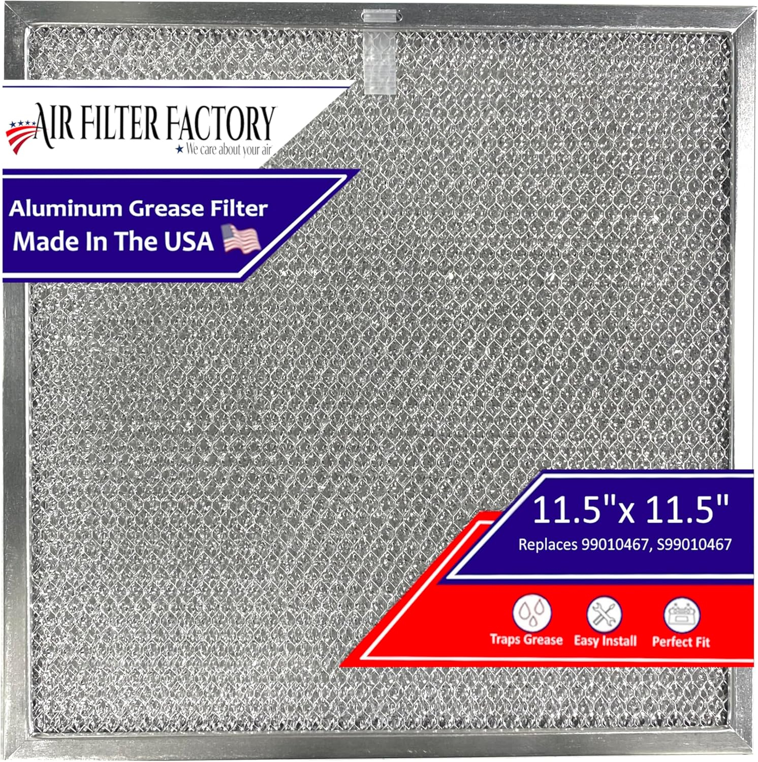 Air Filter Factory Replacement for 99010467 S99010467 Broan Range Hood Aluminum Mesh Grease Filter