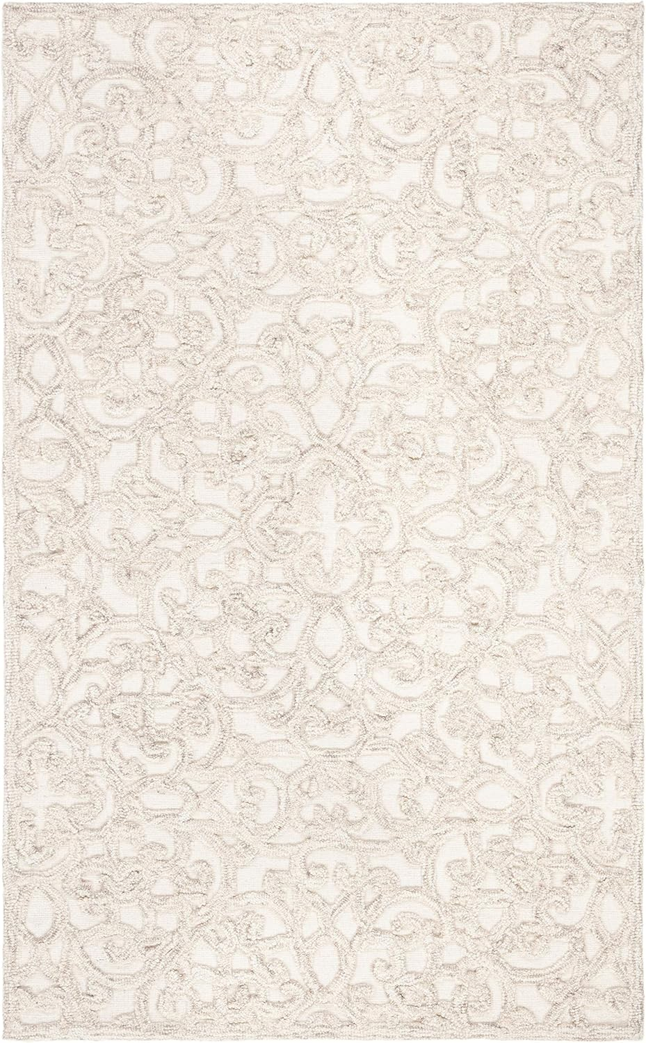 SAFAVIEH Trace Bryan Geometric Floral Wool Area Rug, Camel/Ivory, 2'6" x 4'