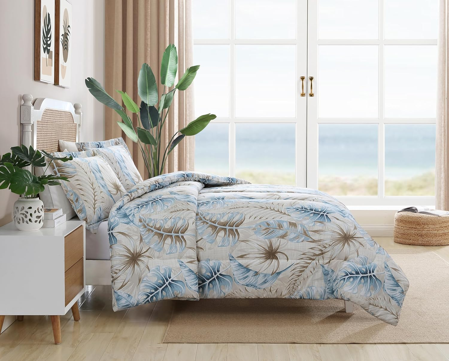 Caribbean Joe  3PC Comforter Set Full - Queen - Dancing Palms
