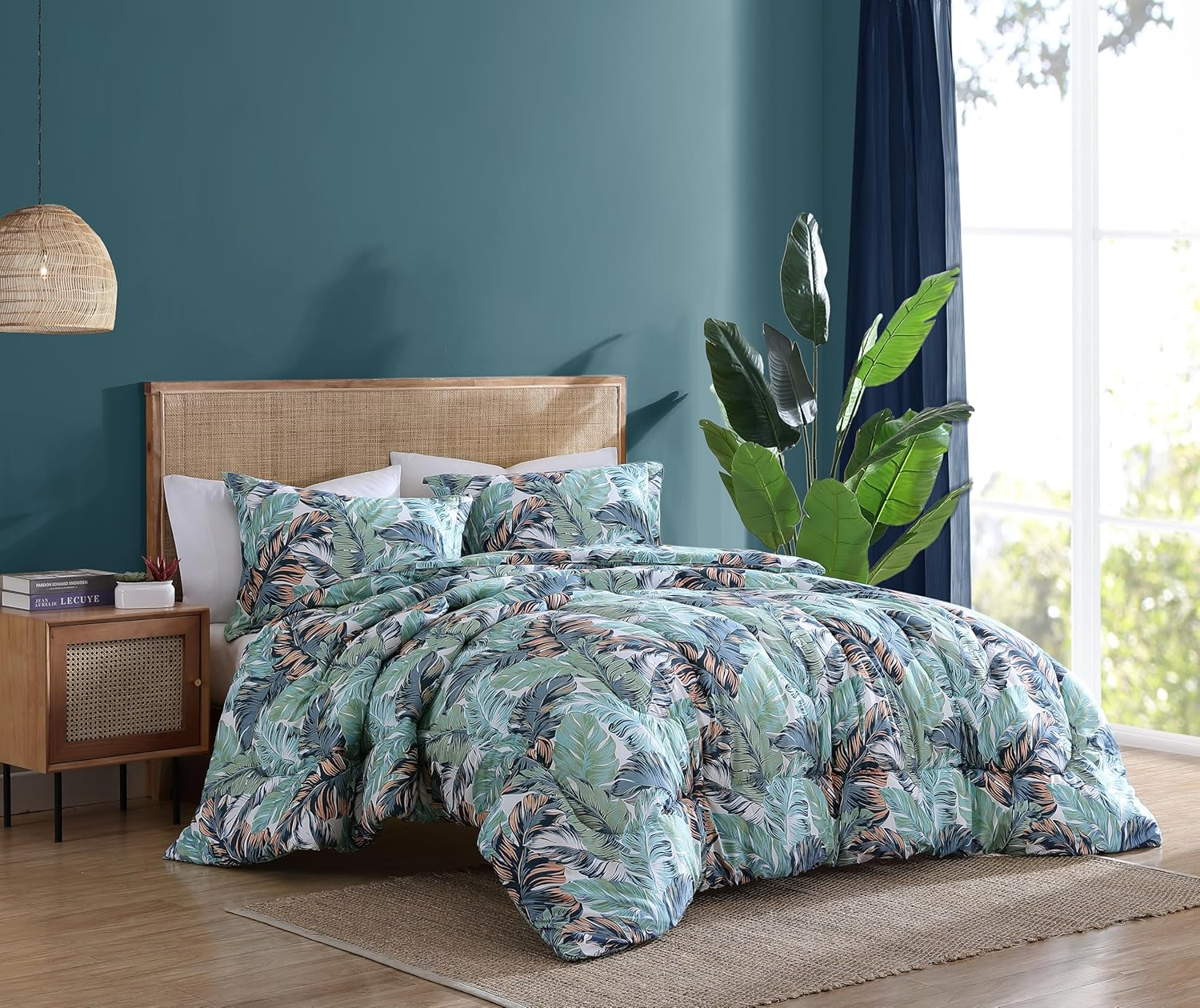 Caribbean Joe  3PC Comforter Set Full - Queen - Camo Palm