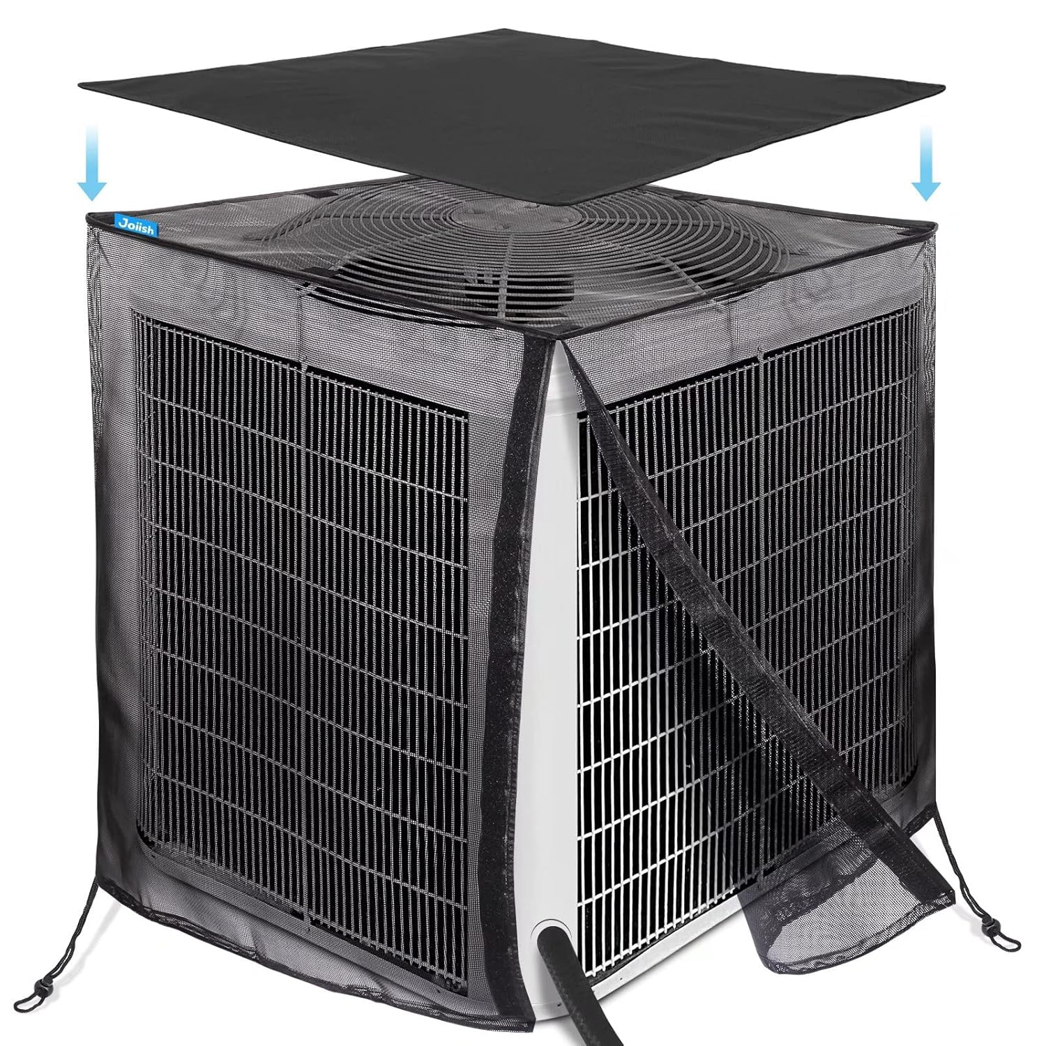 Air Conditioner Cover for Outside Units, 32'' x 32'' x 36" Full Mesh with 600D Detachable Waterproof Top, All Seasons Outdoor Central AC Protector Against Leaves, Weeds, Cottonwood and Debris