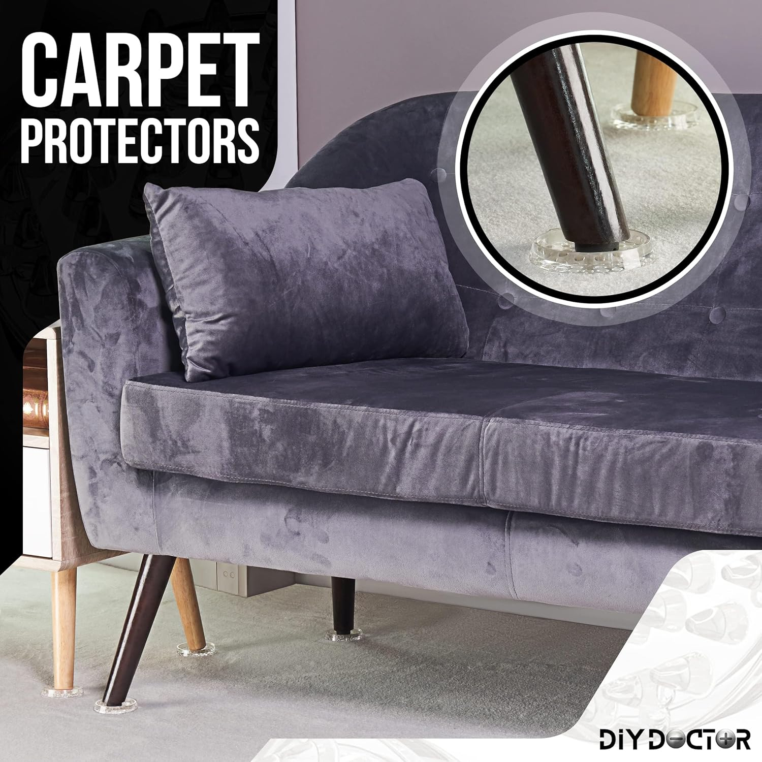 Furniture Caster Cups (8 Pack) – 53 Spike Design Heavy Duty Carpet Protectors for Furniture Legs – Perfect for Home & Office Use