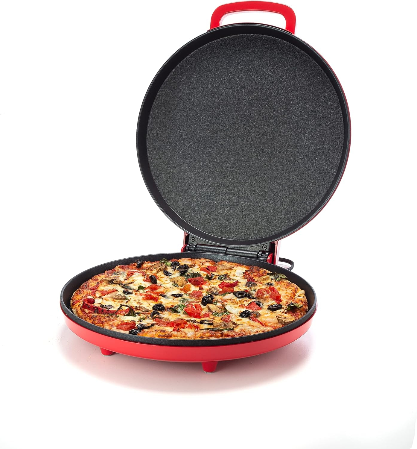 Zenith Red Non-Stick Electric Pizza Maker and Grill