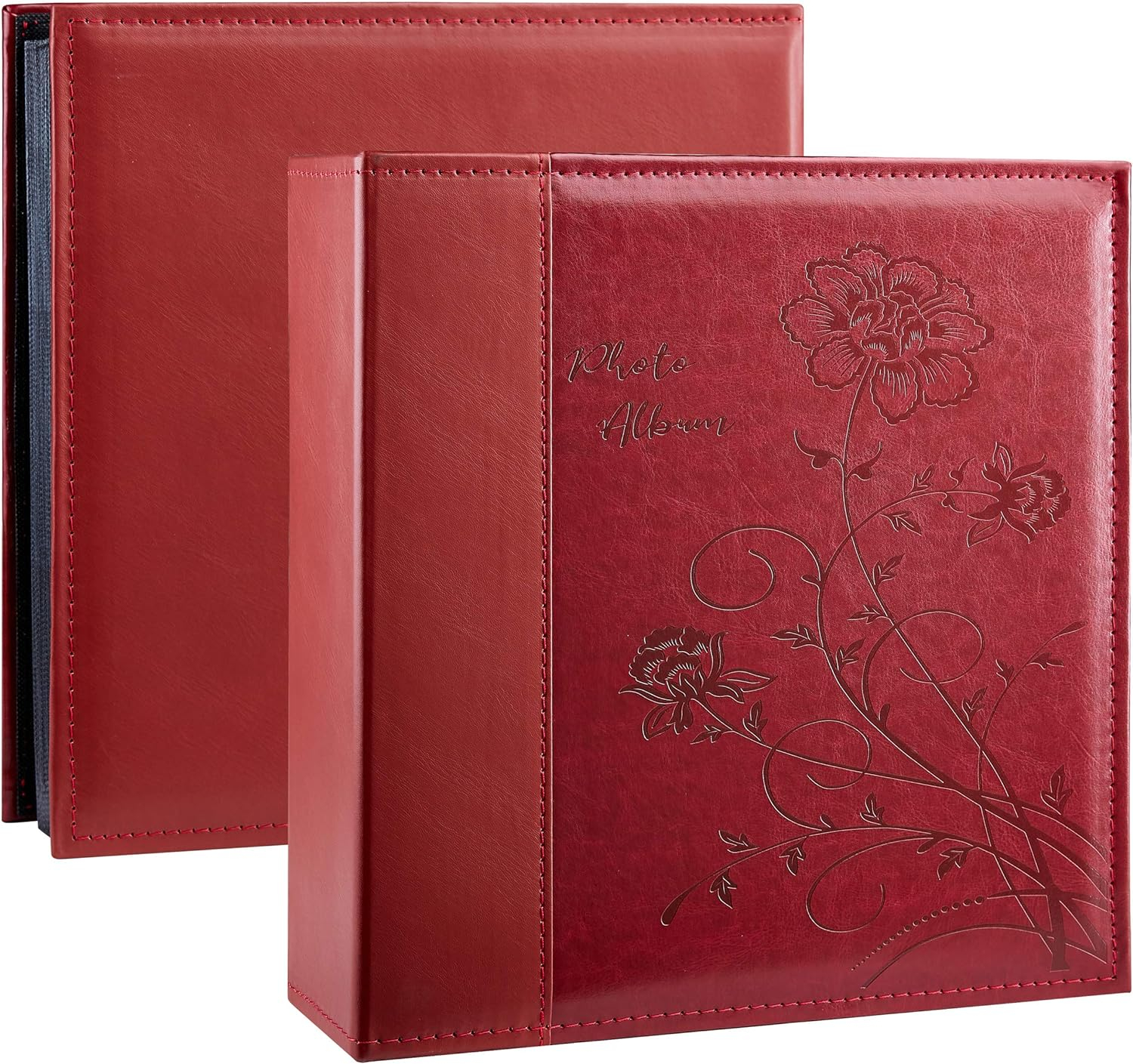 Artmag Photo Album 4x6 600 Photos, Extra Large Capacity Leather Cover Wedding Family Photo Albums Holds 600 Horizontal and Vertical 4x6 Photos with White Pages(Red)
