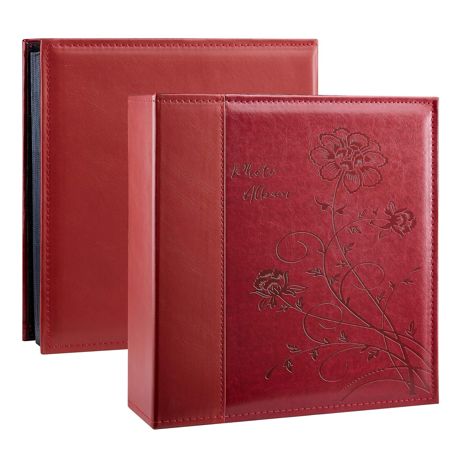 Artmag Photo Album 4x6 600 Photos, Extra Large Capacity Leather Cover Wedding Family Photo Albums Holds 600 Horizontal and Vertical 4x6 Photos with White Pages(Red)